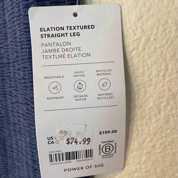 Athleta Elation Textured Straight Leg NEW size Large - Picture 4 of 6